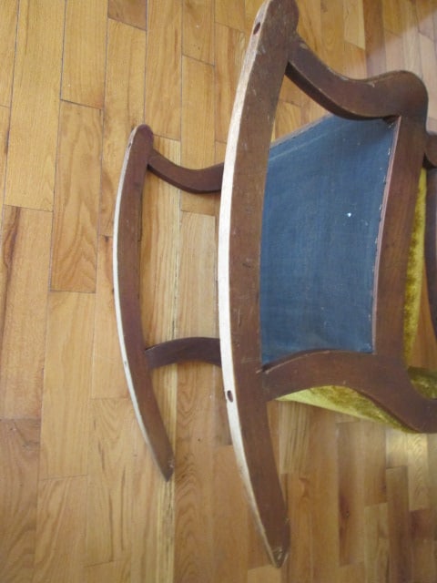 Vintage Gold Velour Sewing Rocker - 4