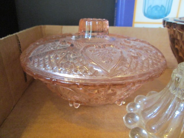 Vintage Decorative Glassware Grouping and Heisey Glass Guide Book - 7