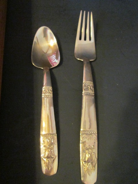 Set of Midcentury Indonesian Solid Brass Flatware in Wood Storage Case - 7