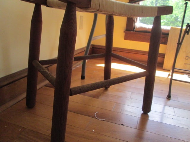 Oak Stool with Woven Split Oak Seat - 3