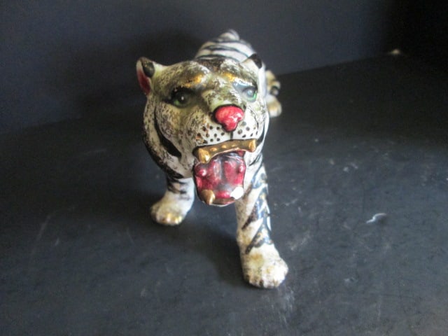 Midcentury Handpainted Ceramic Tiger - 2