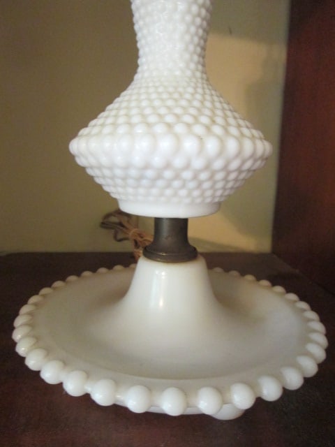 Vintage Hobnail Milk Glass Vanity lamp - 2