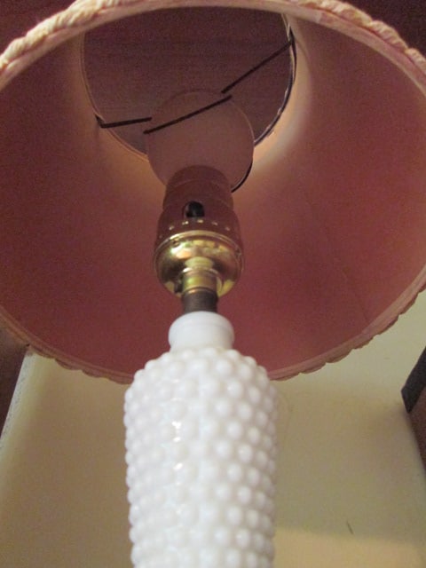 Vintage Hobnail Milk Glass Vanity lamp - 3