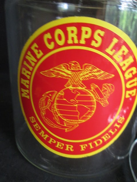 Glass Canister with Marine Corps. Decal - 4