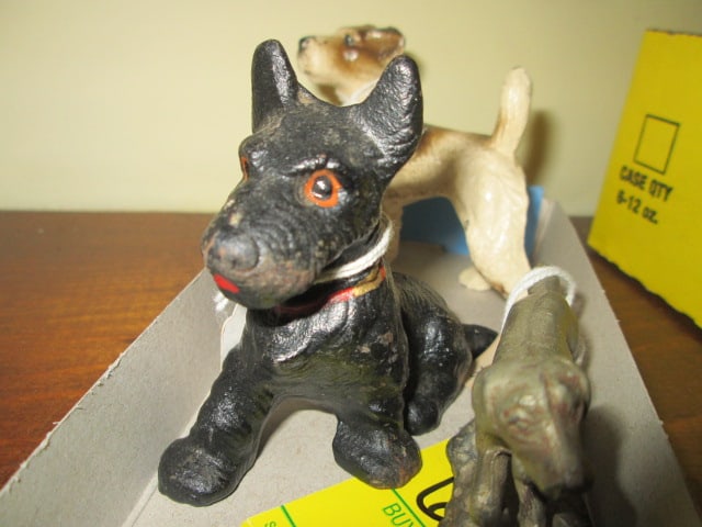 Three Handpainted Cast Metal Dog Figurines - 2