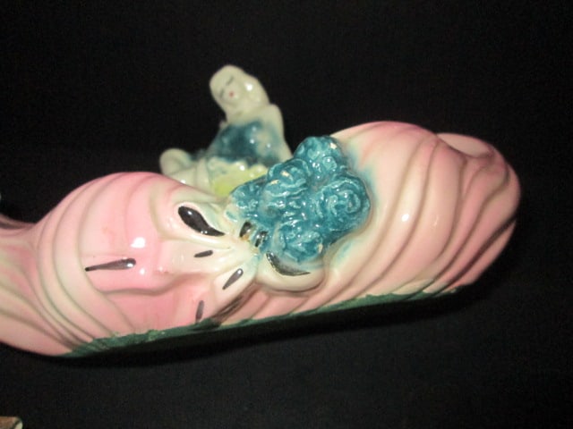 Vintage Handpainted Planter, Trinket Box and Covered Dish - 6