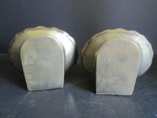 Pair of Brass Clam Shell Bookends - 3