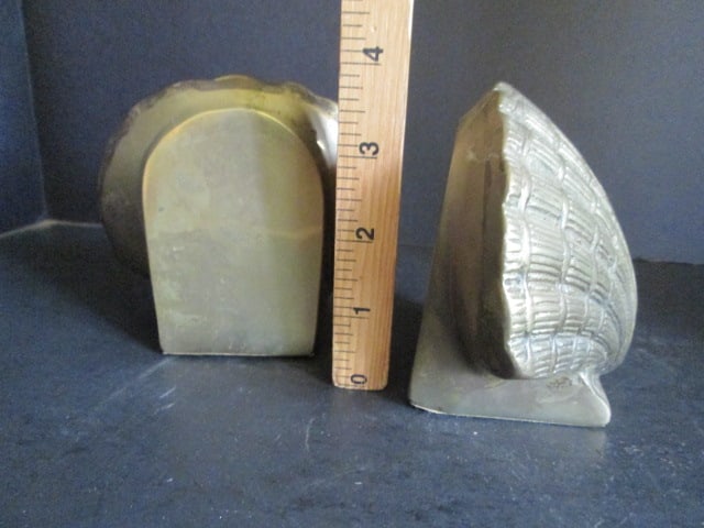 Pair of Brass Clam Shell Bookends - 5