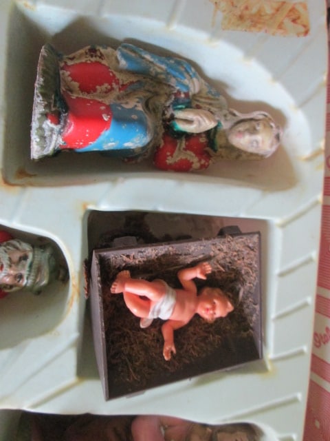 Vintage Germany Handpainted Molded Plastic Nativity Set - 5