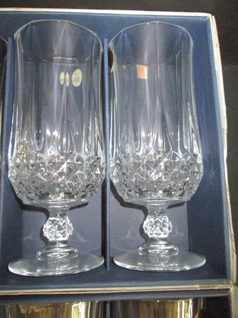Two New Old Stock Cristal d' Arques "Longchamp" 4 Piece Water Goblet Sets - 2