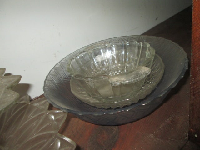 Large Grouping of Clear Glass Serving Pieces and Tall Vase - 5