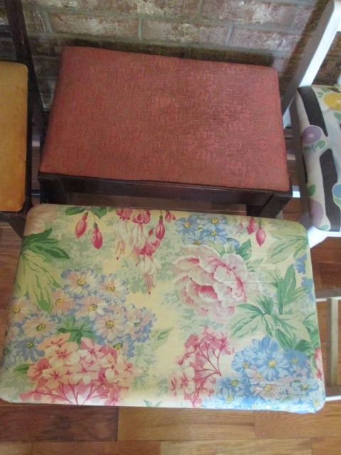 Painted White Vanity Chair, Painted White Stool, Two Wood Benches and - 5