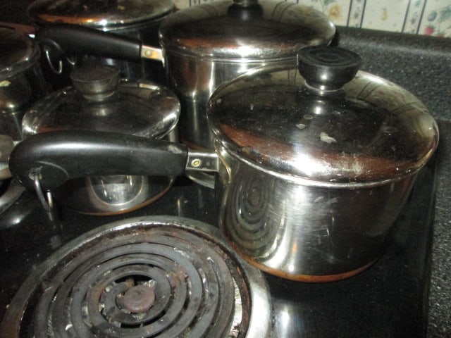 Five Revere Ware Stainless/Copper Sauce Pans with Lids - 2