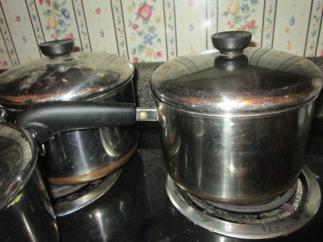 Five Revere Ware Stainless/Copper Sauce Pans with Lids - 4