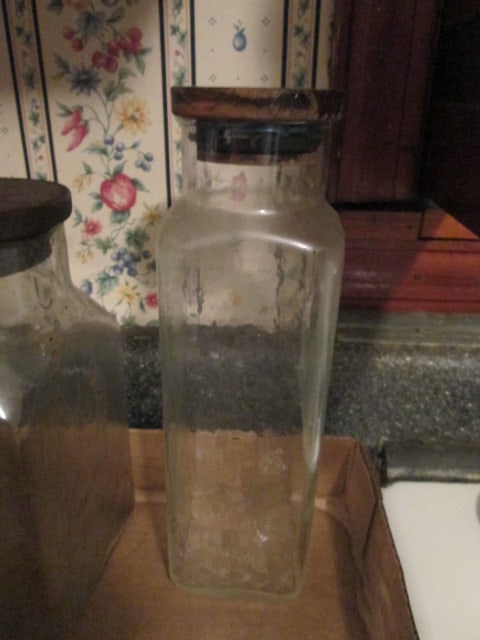 3 Piece Glass Cannister Set with Wood Stoppers - 4