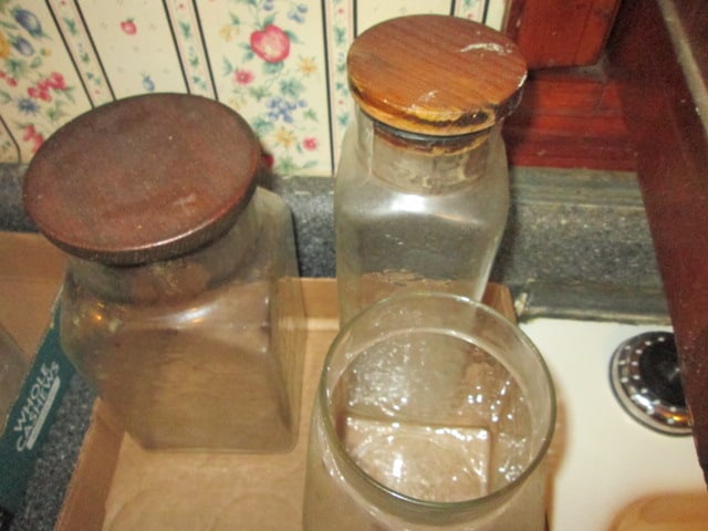 3 Piece Glass Cannister Set with Wood Stoppers - 5