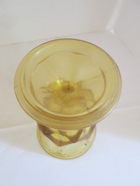 Six Midcentury Amber Glass "Provencial" Pattern Goblets - 5