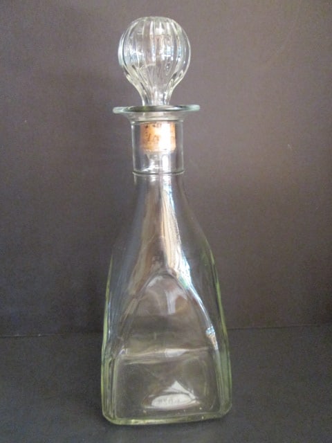 Pressed Glass Decanter and Four Hand Blown Cordials - 4