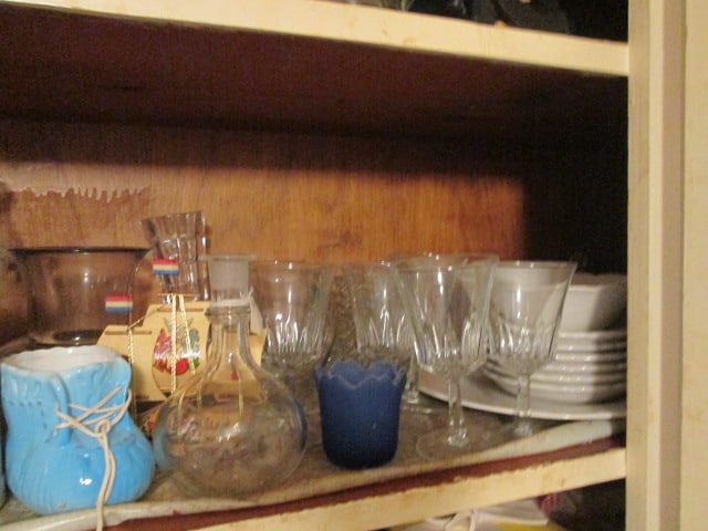Contents of Kitchen Bar Cabinets-Pots, Bakeware, Mugs, Stemware, Figurines, Plates, etc. - 10