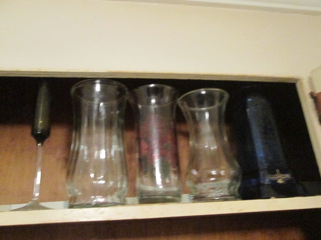 Contents of Kitchen Bar Cabinets-Pots, Bakeware, Mugs, Stemware, Figurines, Plates, etc. - 8