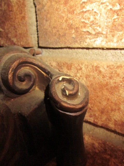 Pair of Molded Bronzed Retro Large Scale Torch Shape Pillar Candle Sconces - 8