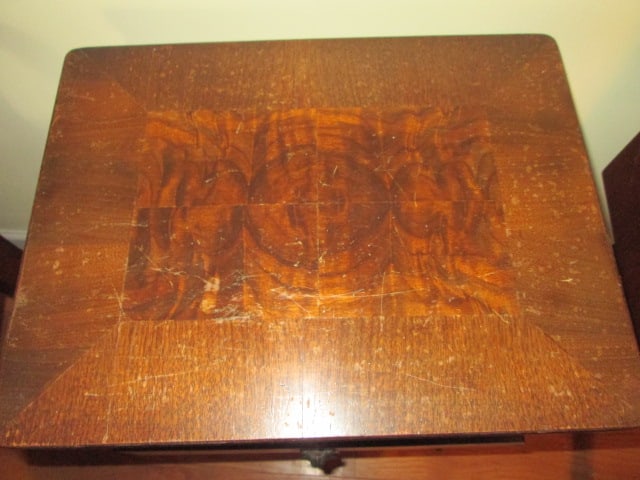 Vintage Mahogany Sewing Cabinet with Brass Claw Feet - 2