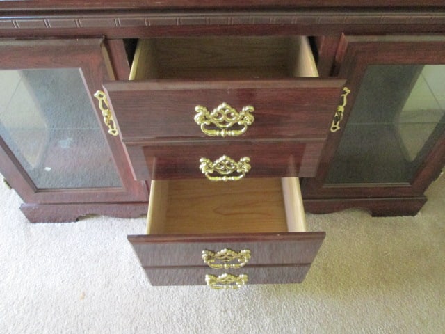 Ashley Traditional Illuminated 2 Piece Buffet China Hutch - 5