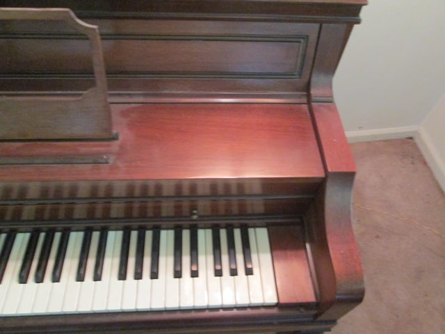 Everett Mahogany Upright Piano and Bench - 2