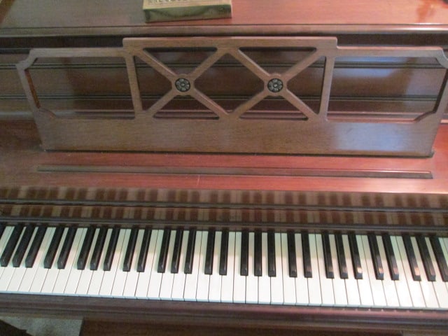 Everett Mahogany Upright Piano and Bench - 3