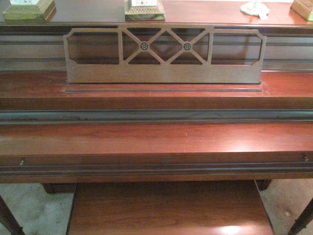 Everett Mahogany Upright Piano and Bench - 4