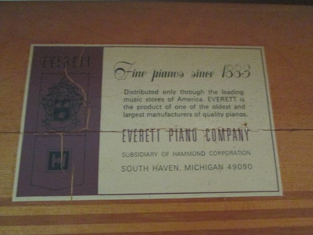 Everett Mahogany Upright Piano and Bench - 9