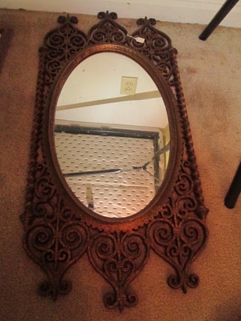 Four Gold Tone Molded Framed Wall Mirrors - 5
