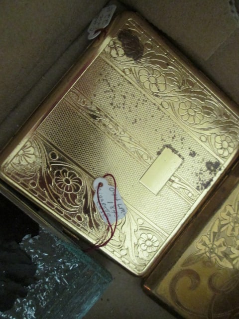 Two Vintage Ladies Cigarette Cases, Compact and Footed Powder Box - 4