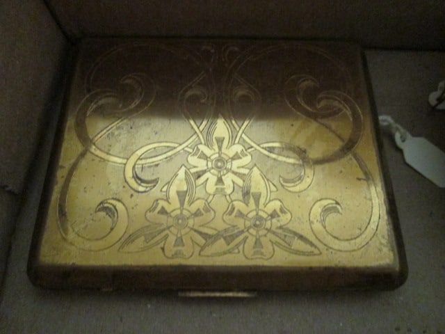 Two Vintage Ladies Cigarette Cases, Compact and Footed Powder Box - 6