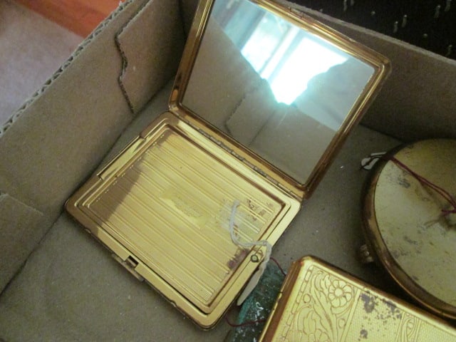 Two Vintage Ladies Cigarette Cases, Compact and Footed Powder Box - 7