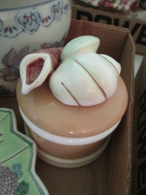 Chinoiserie Fan Dish, Small Fish Bowl Planter and Fitz and Floyd Nautical Trinket Box - 2