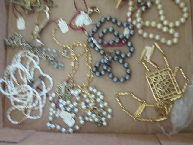 Grouping of Vintage Faux Pearls, Brooches, Sweater Pins, etc. - 4