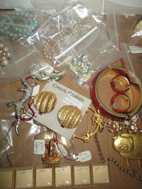 Grouping of Vintage Earrings, Brooches, Necklaces, Bracelets, etc. - 3