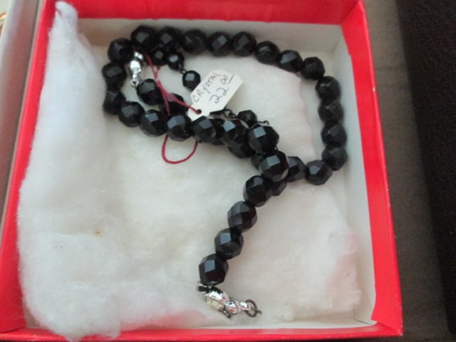 Vintage Cameo on Velvet Choker, Black Glass Bead Necklace, Tie Bars, etc. - 2