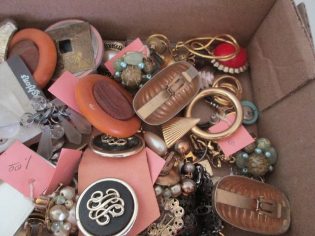 Grouping of Vintage Earrings, Brooches, Necklaces, Bracelets, etc. - 5