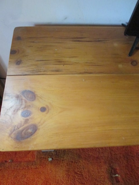 Rustic Pine Plank Top Work Table with Painted Base - 3