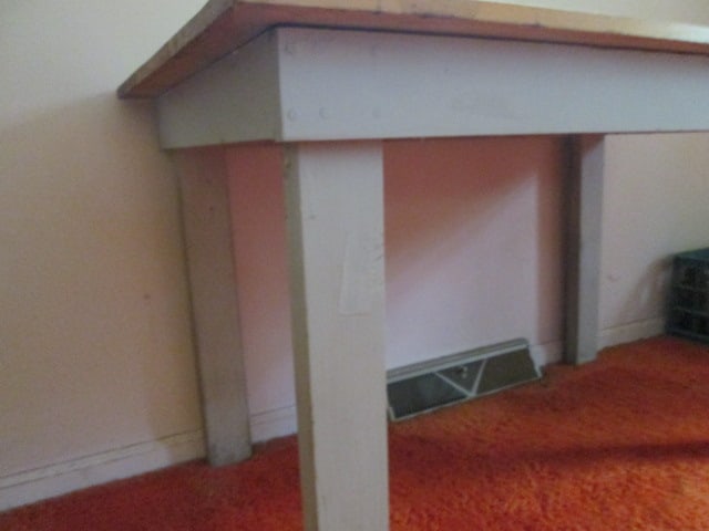 Rustic Pine Plank Top Work Table with Painted Base - 4