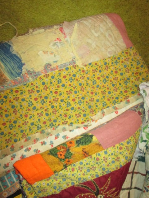 Old Hand Pieced Quilt Top, Unfinished Hand Sewn Patchwork Quilt, Hand Sewn - 7