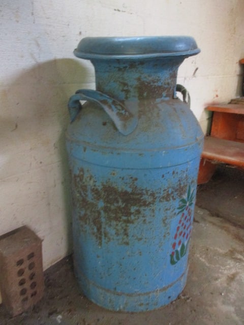 Vintage Handpainted Milk Can with Pineapple Design - 3