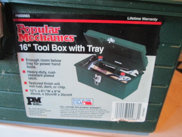 Popular Mechanics 16" Tool Box with Tray and Contents of Hand Tools - 2