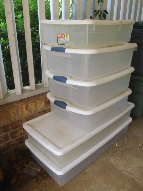 6 Clear Totes with Lids - 2