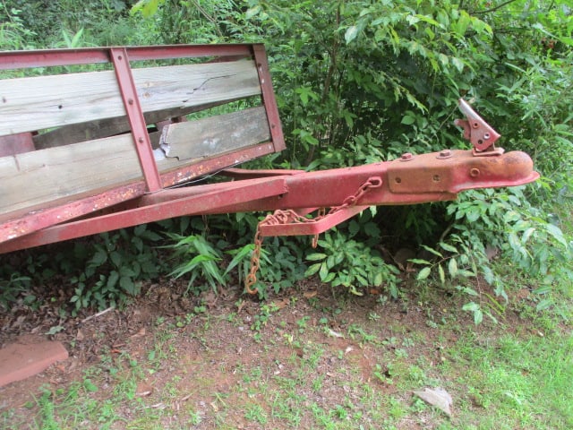 Single Axel Steel Bed Trailer with Wood Slat Sides - 7