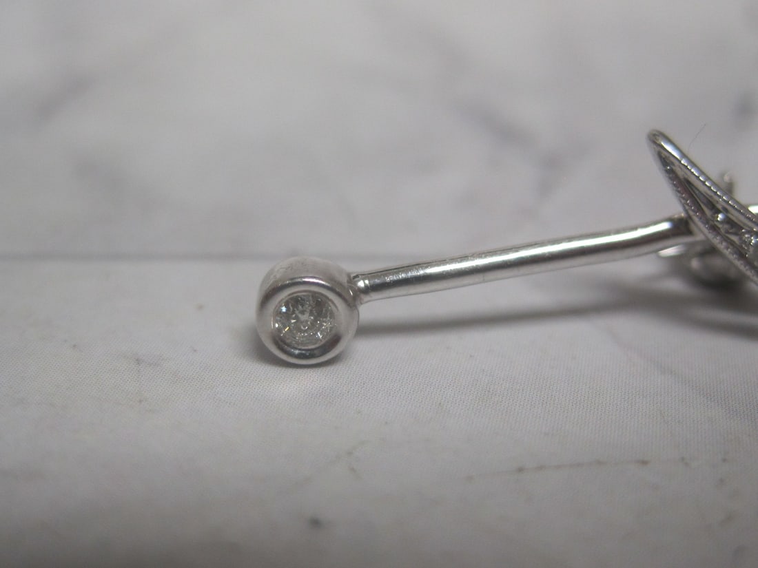 14k White Gold Black Pearl & Diamond Pendant - 4