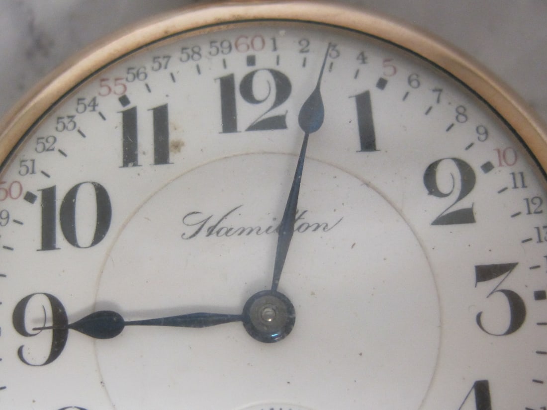 Hamilton 21 Jewels Gold-Filled Pocket Watch with Chain - 4