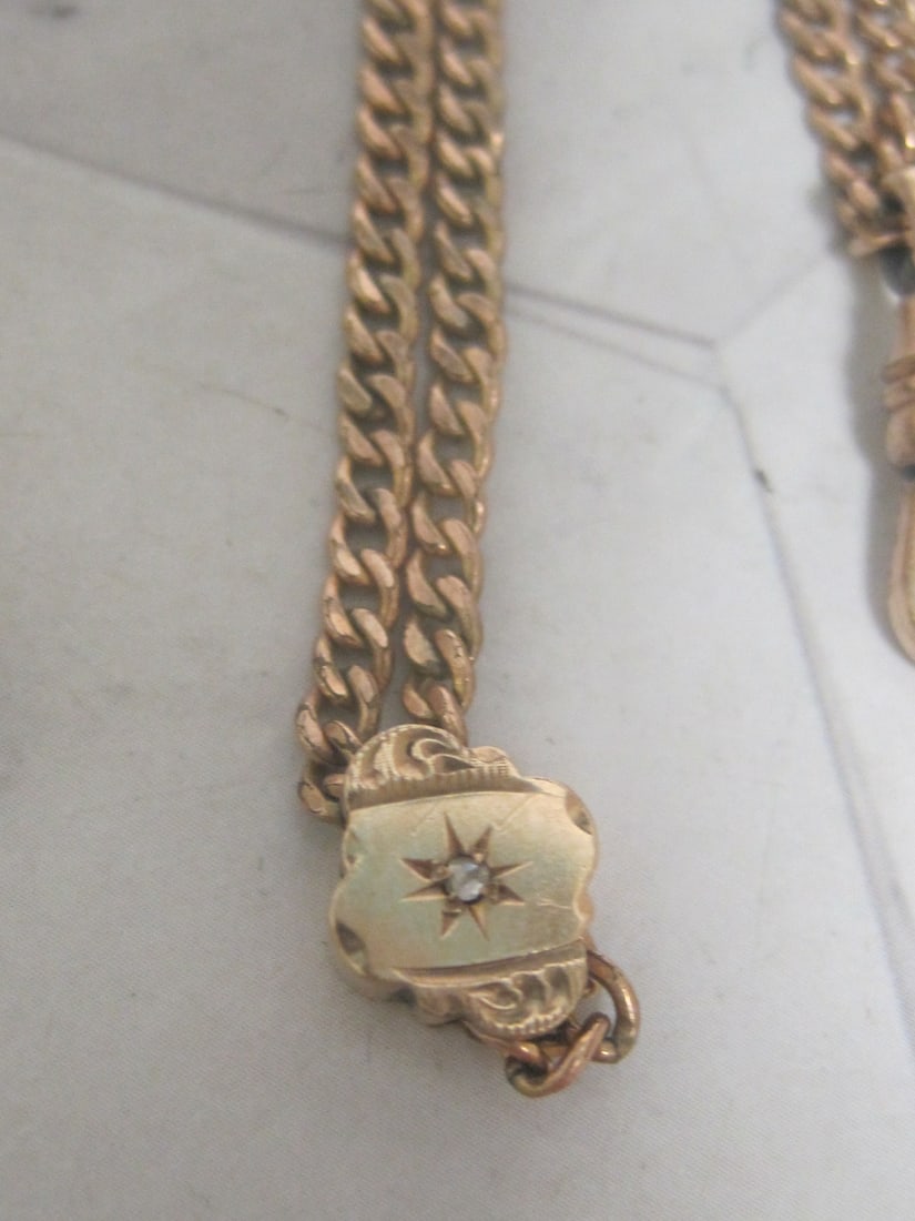 Antique Gold-Filled Pocket Watch Chain - 2